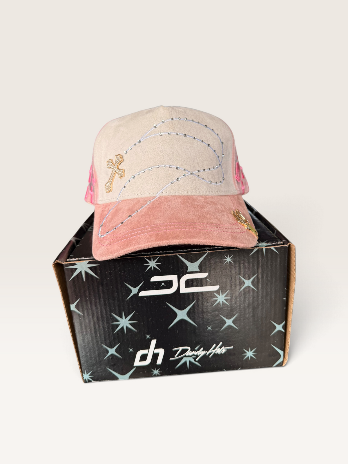 GORRA JC CAPS EXODO 14/14 CRYSTALS PINK WHITE